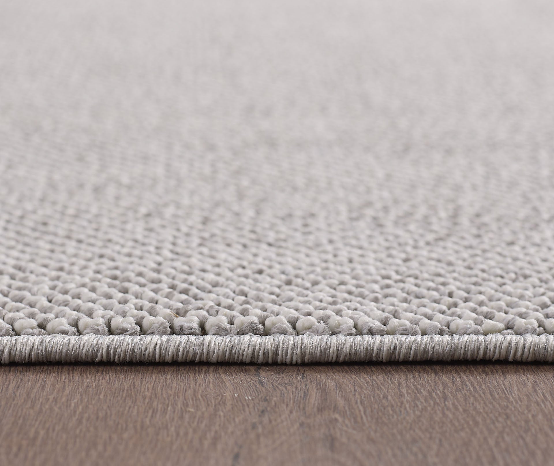 Lena 4300 hellgrau geflochtener Weichflor Teppich