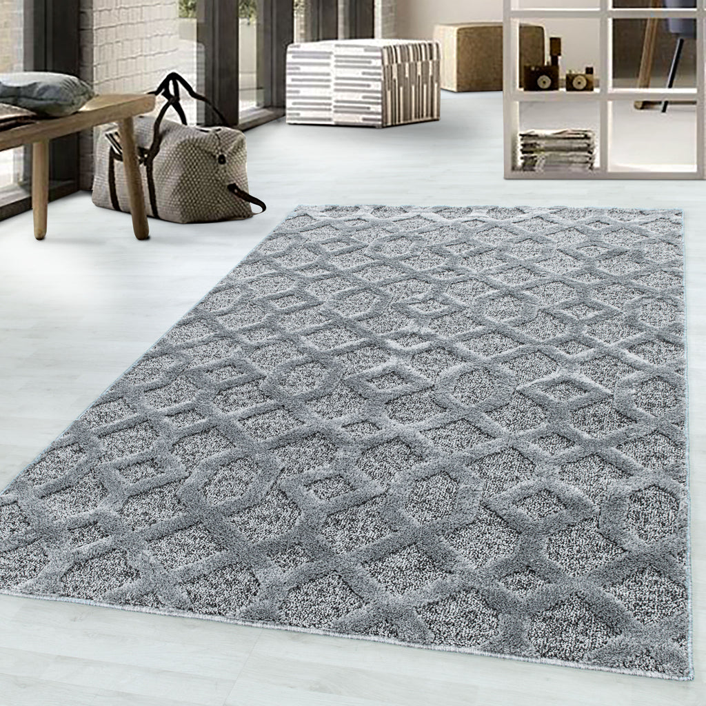 Palmira 4702 grau Teppich mit Hochtief Strukturen, Zeitlos und elegant