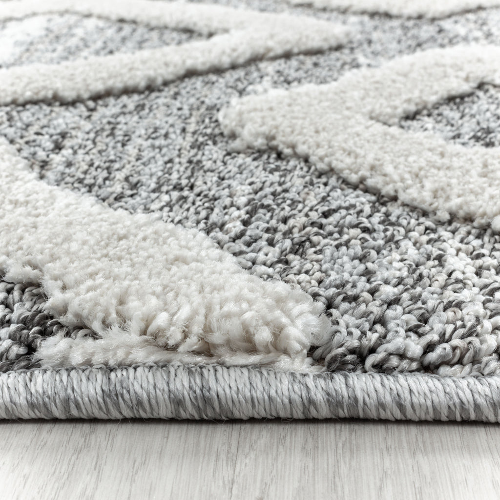 Palmira 4704 grau Teppich mit Hochtief Strukturen, Zeitlos und elegant