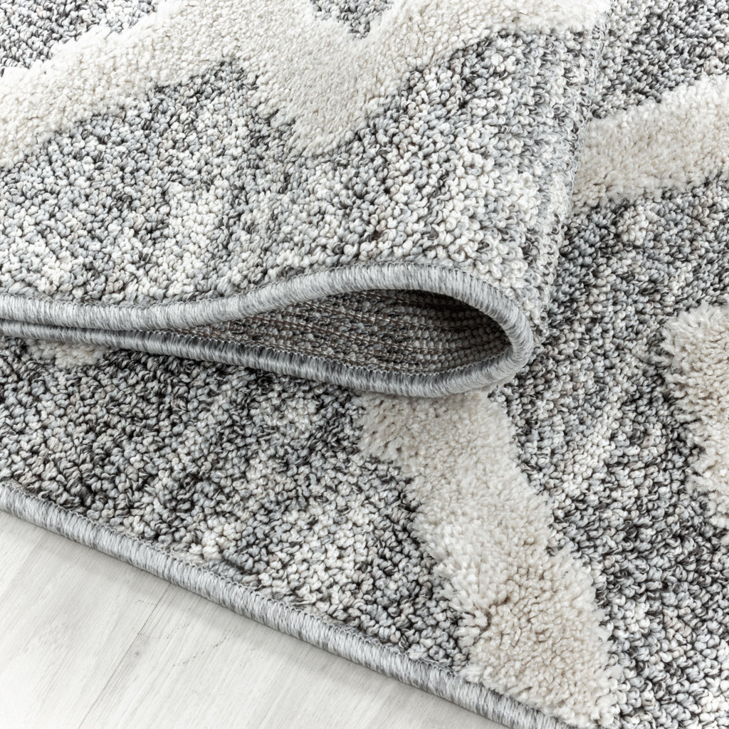 Palmira 4704 grau Teppich mit Hochtief Strukturen, Zeitlos und elegant