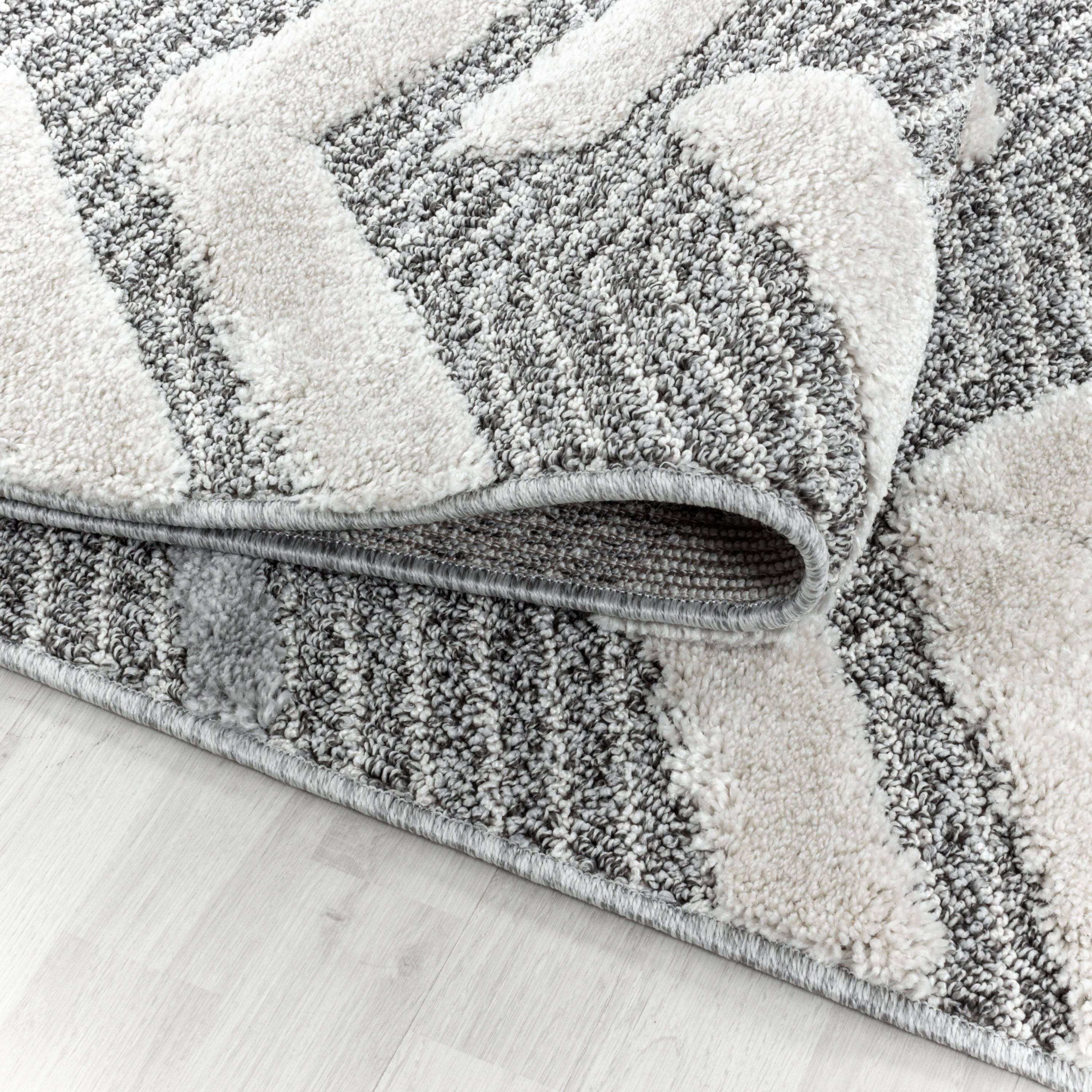 Palmira 4705 grau Teppich mit Hochtief Strukturen, Zeitlos und elegant