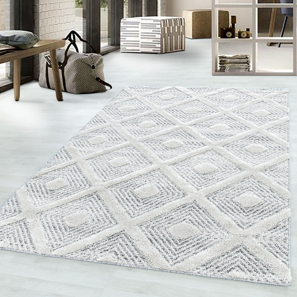 Palmira 4707 grau Teppich mit Hochtief Strukturen, Zeitlos und elegant