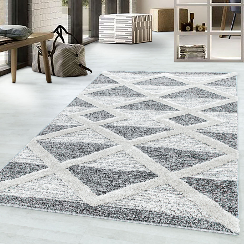 Palmira 4709 grau Teppich mit Hochtief Strukturen, Zeitlos und elegant