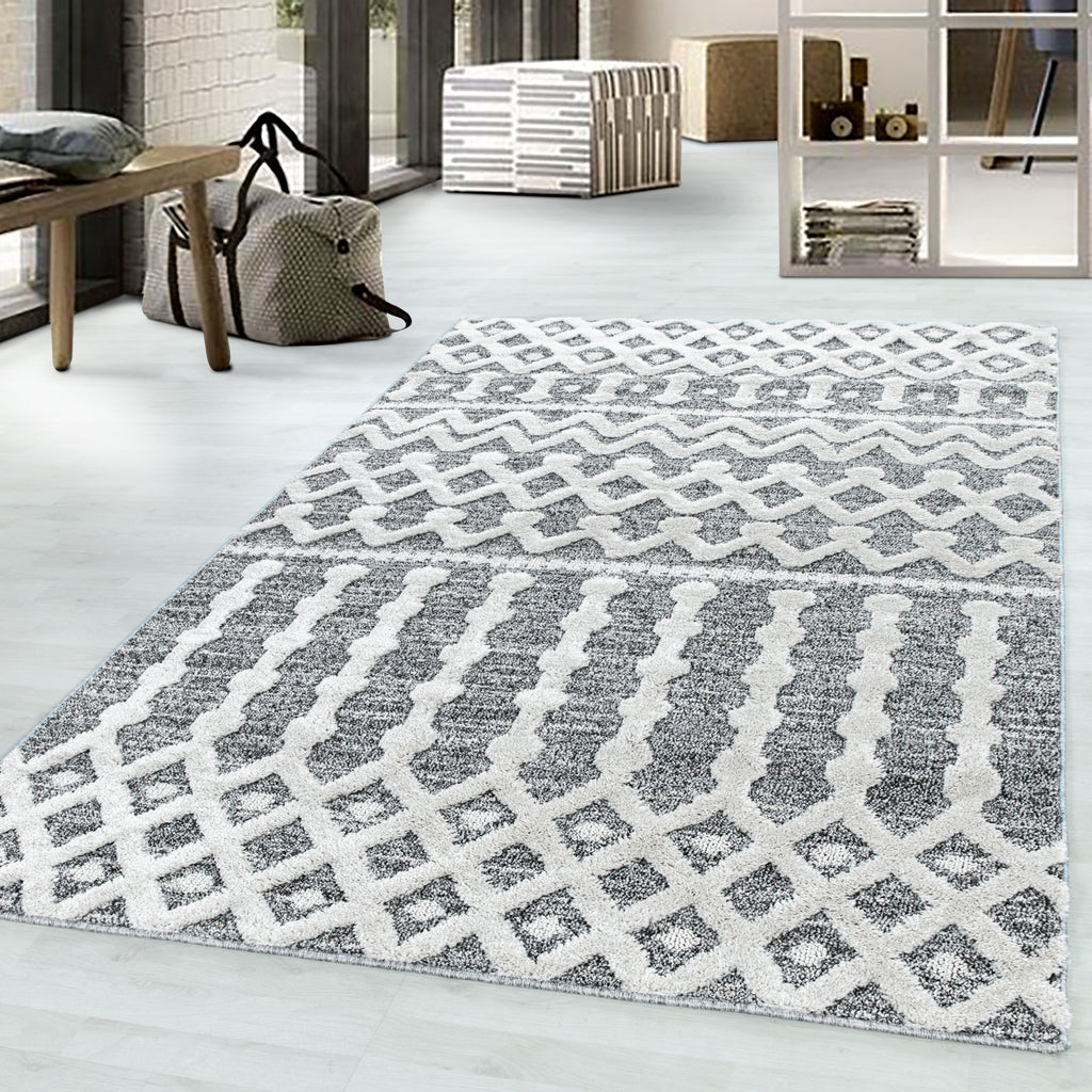Palmira 4710 grau Teppich mit Hochtief Strukturen, Zeitlos und elegant