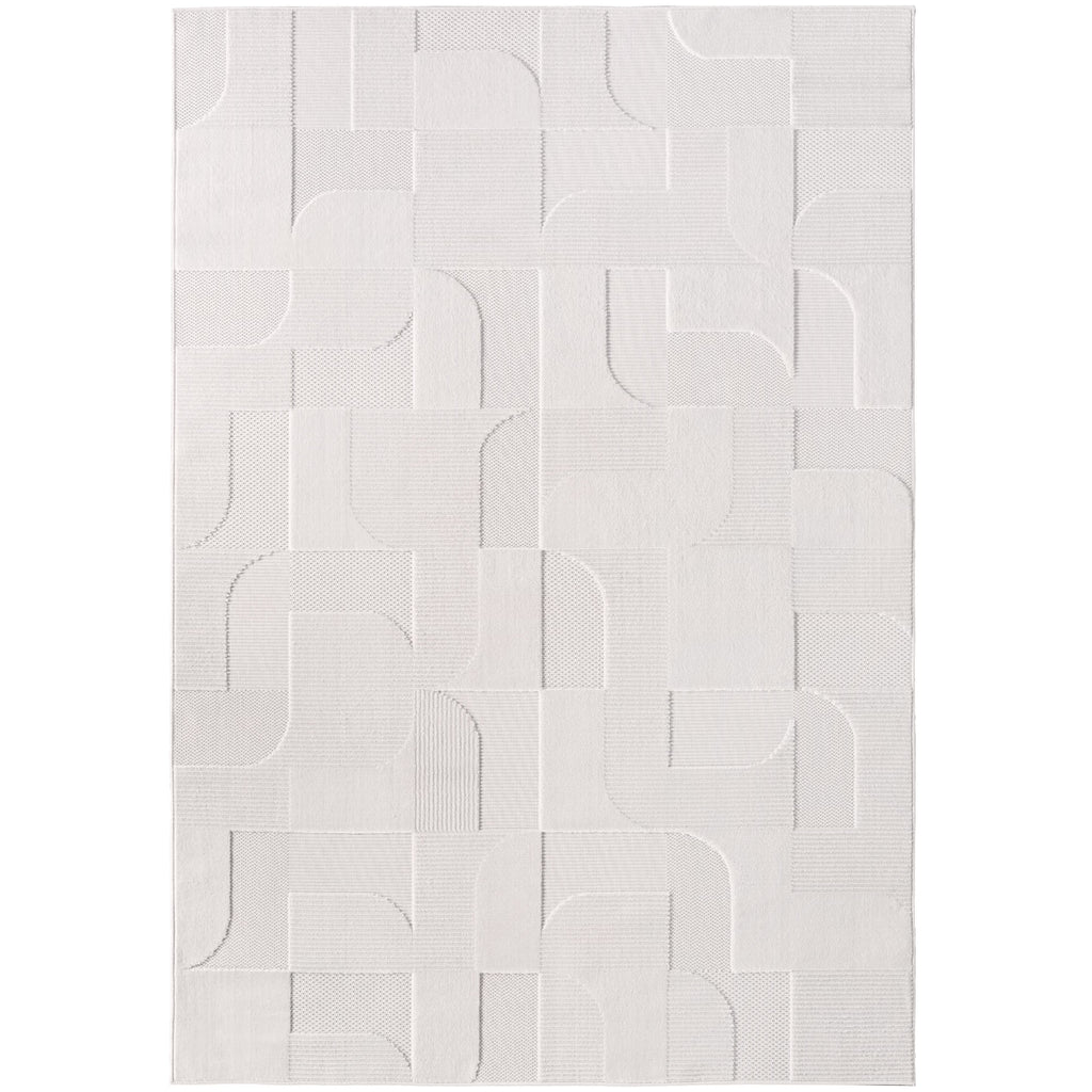 Desi 1651 creme Moderner Designer Teppich mit Hoch-Tief Strukturen