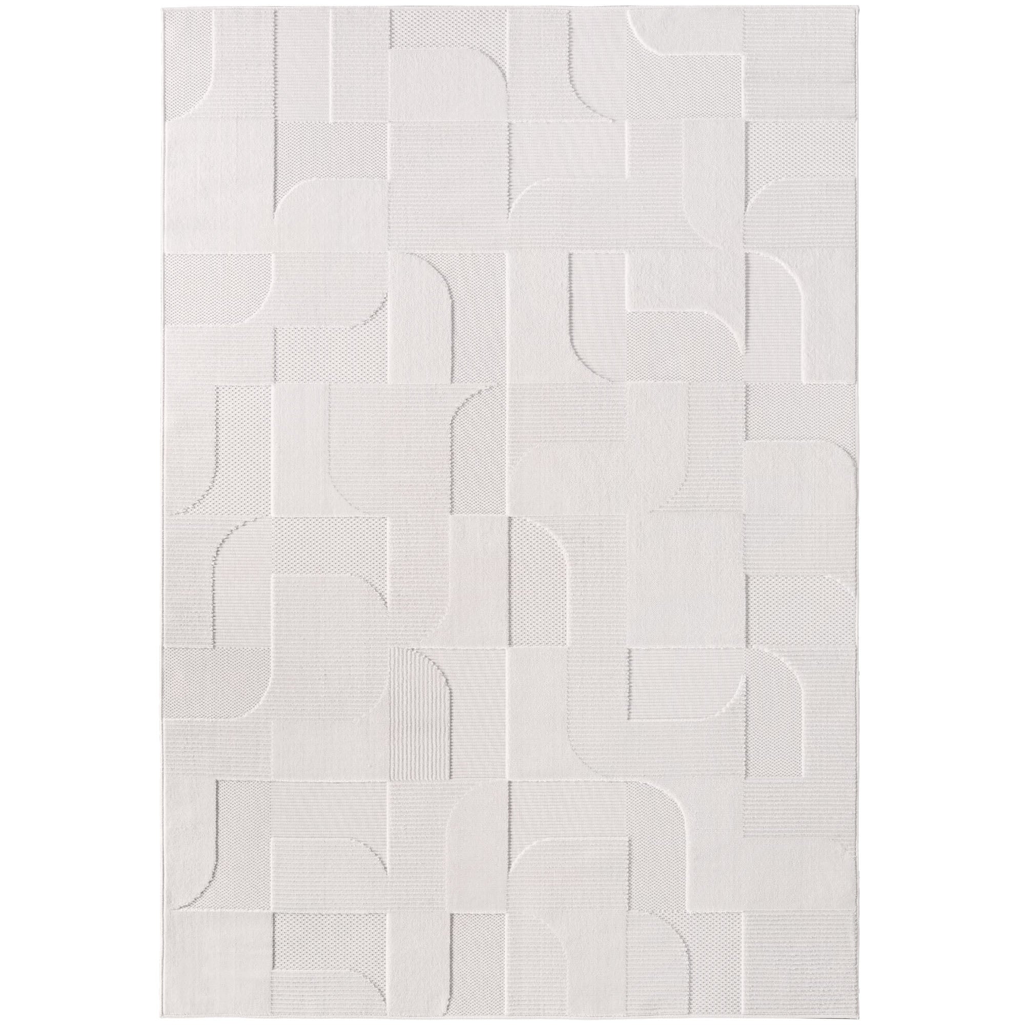 Desi 1651 creme Moderner Designer Teppich mit Hoch-Tief Strukturen