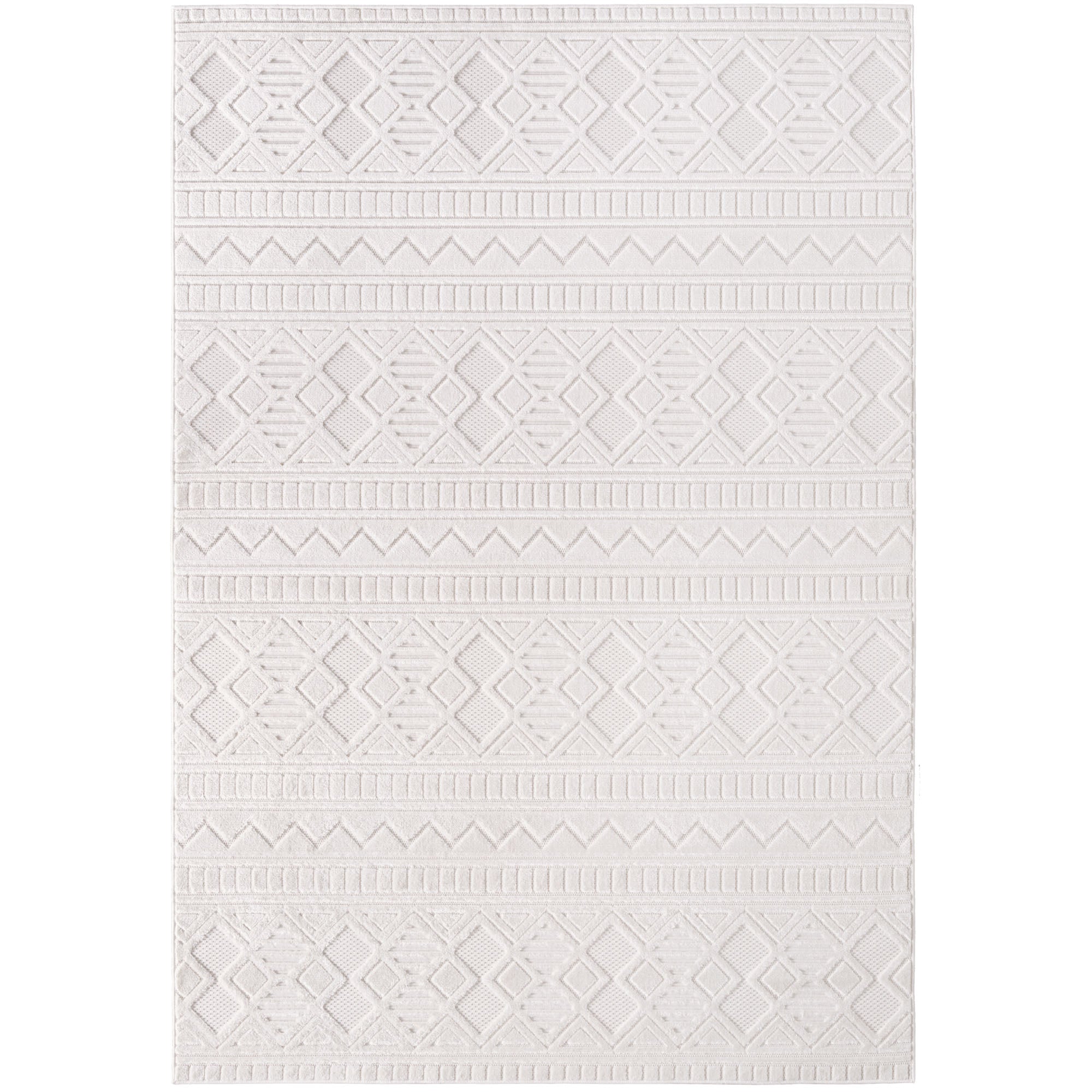 Desi 1652 creme Moderner Designer Teppich mit Hoch-Tief Strukturen