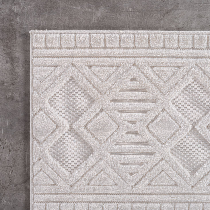 Desi 1652 creme Moderner Designer Teppich mit Hoch-Tief Strukturen