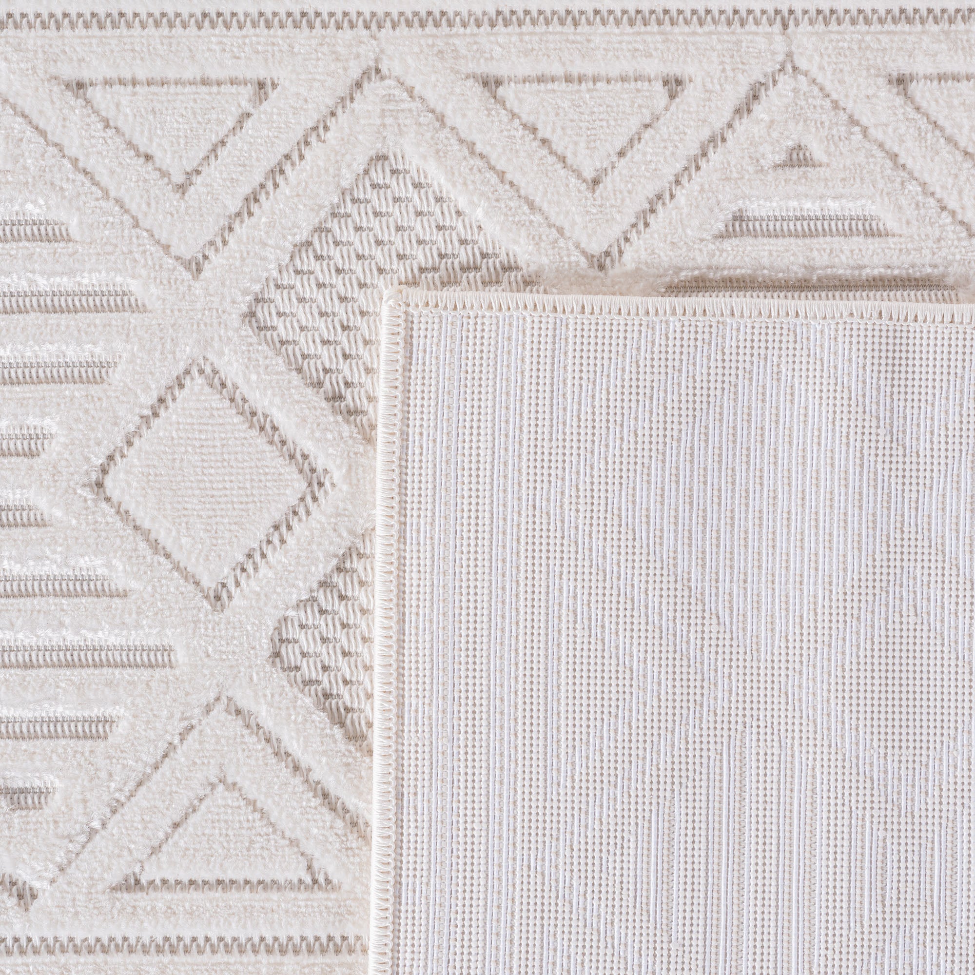 Desi 1652 creme Moderner Designer Teppich mit Hoch-Tief Strukturen