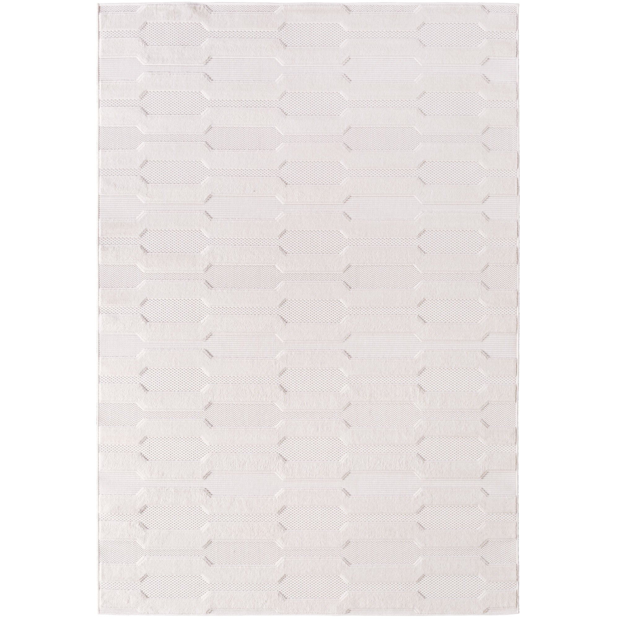 Desi 1654 creme Moderner Designer Teppich mit Hoch-Tief Strukturen