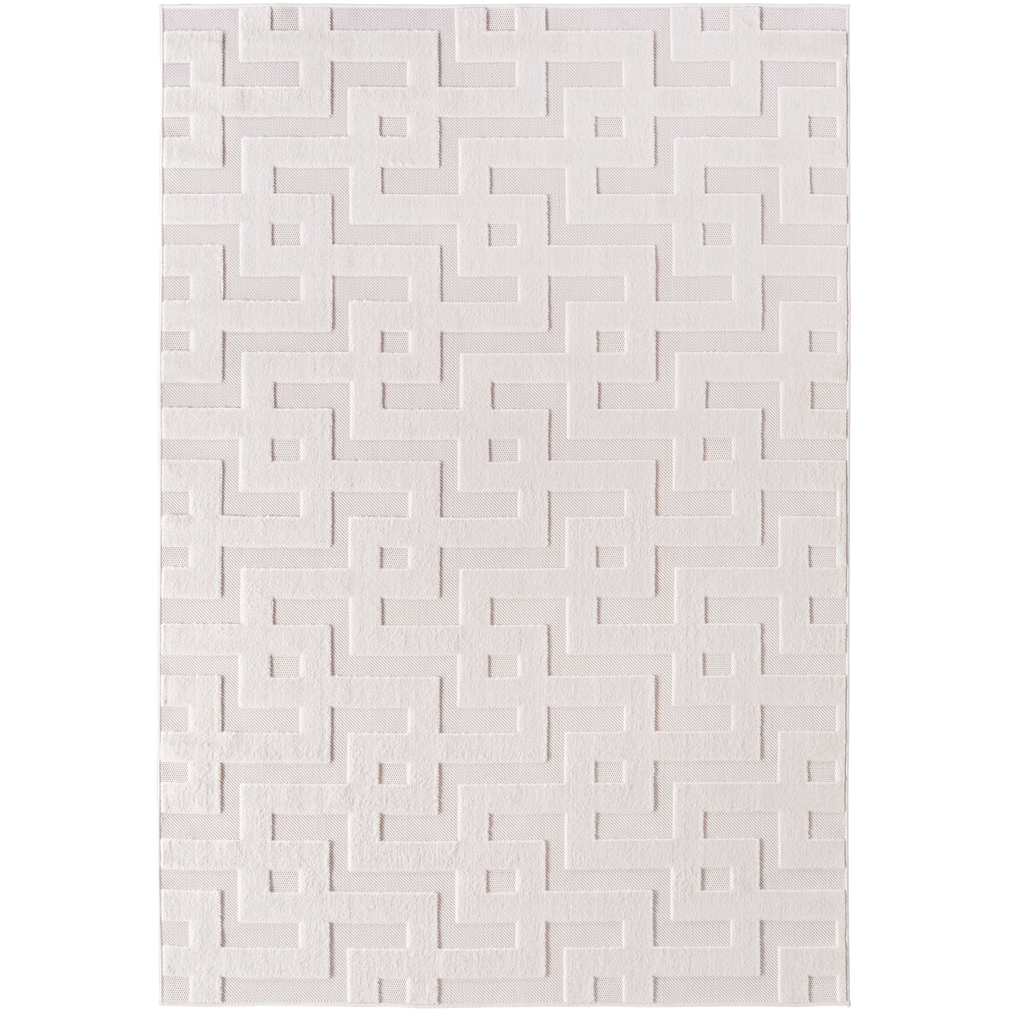 Desi 1656 creme Moderner Designer Teppich mit Hoch-Tief Strukturen