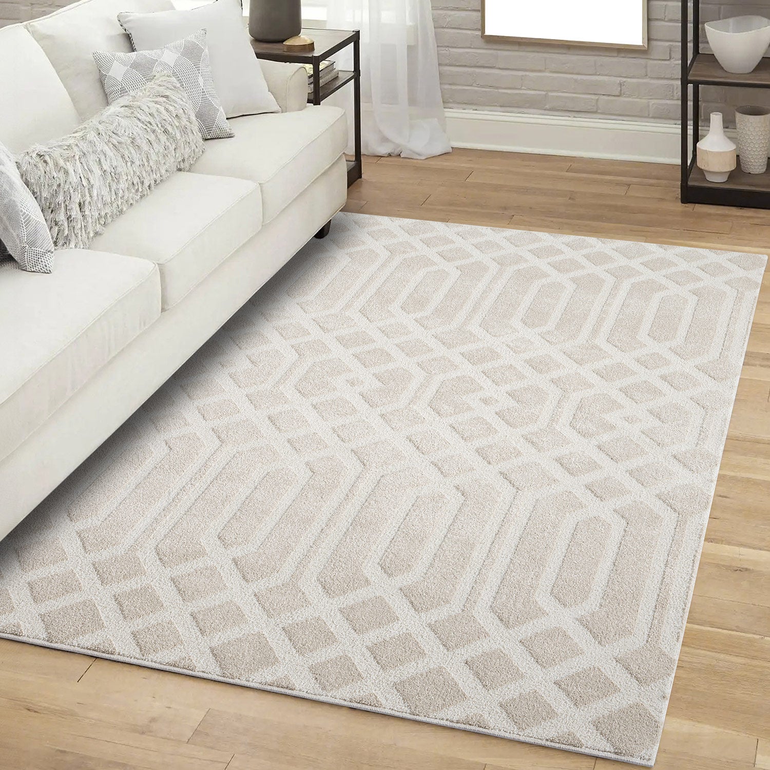 Maya 138 beige Moderner Designer Teppich