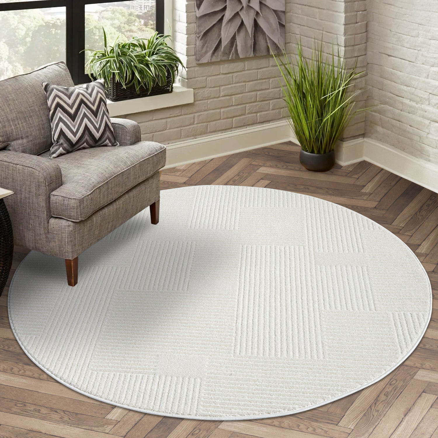Maya 177 creme Moderner Designer Teppich