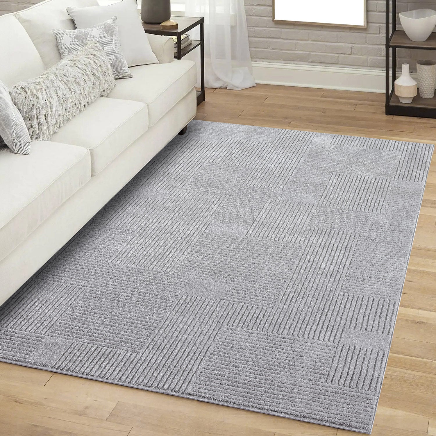 Maya 177 grau Moderner Designer Teppich