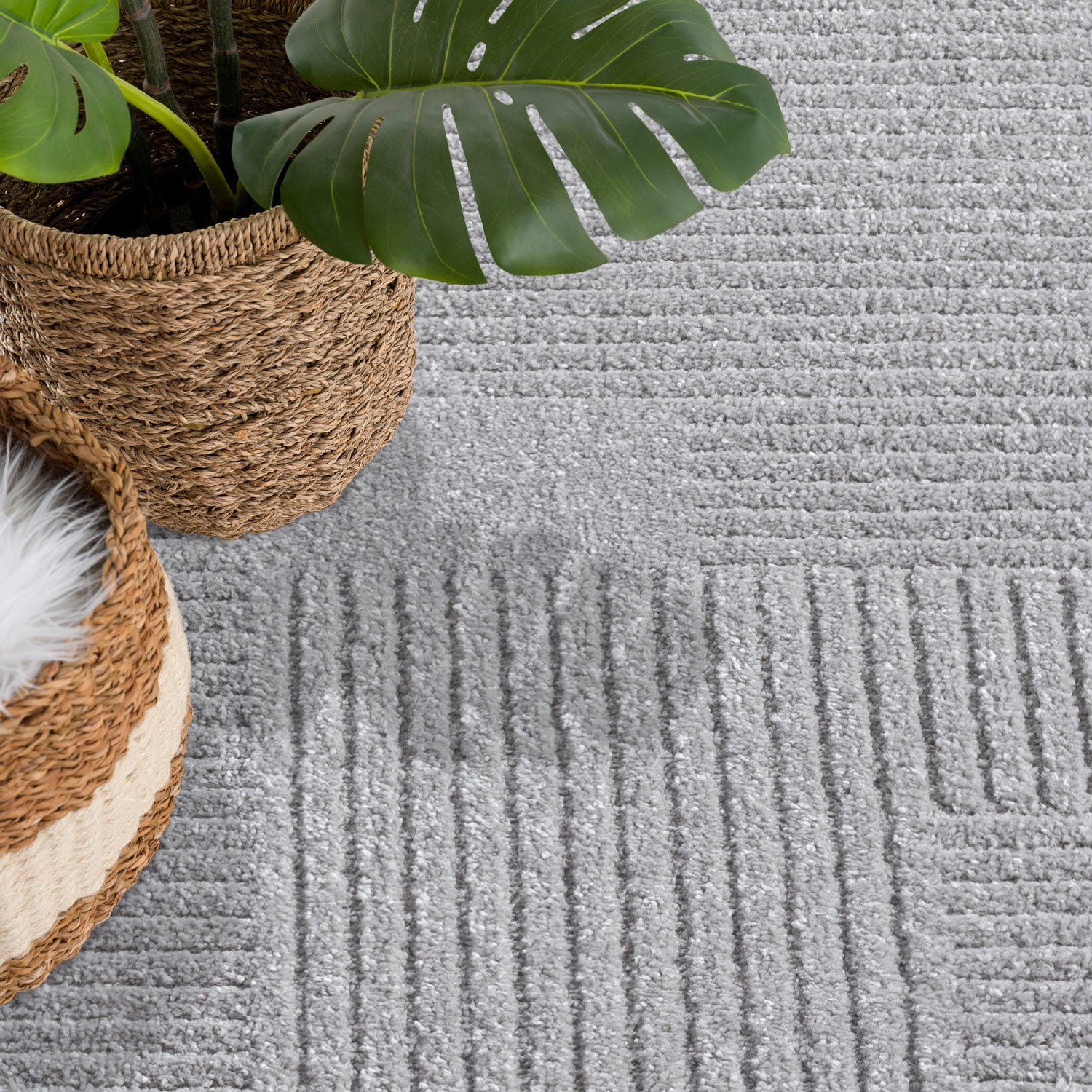 Maya 177 grau Moderner Designer Teppich