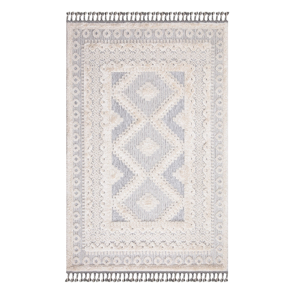 Valentina 730 creme-grau Boho-Chic Style mit eleganter Relief-Optik