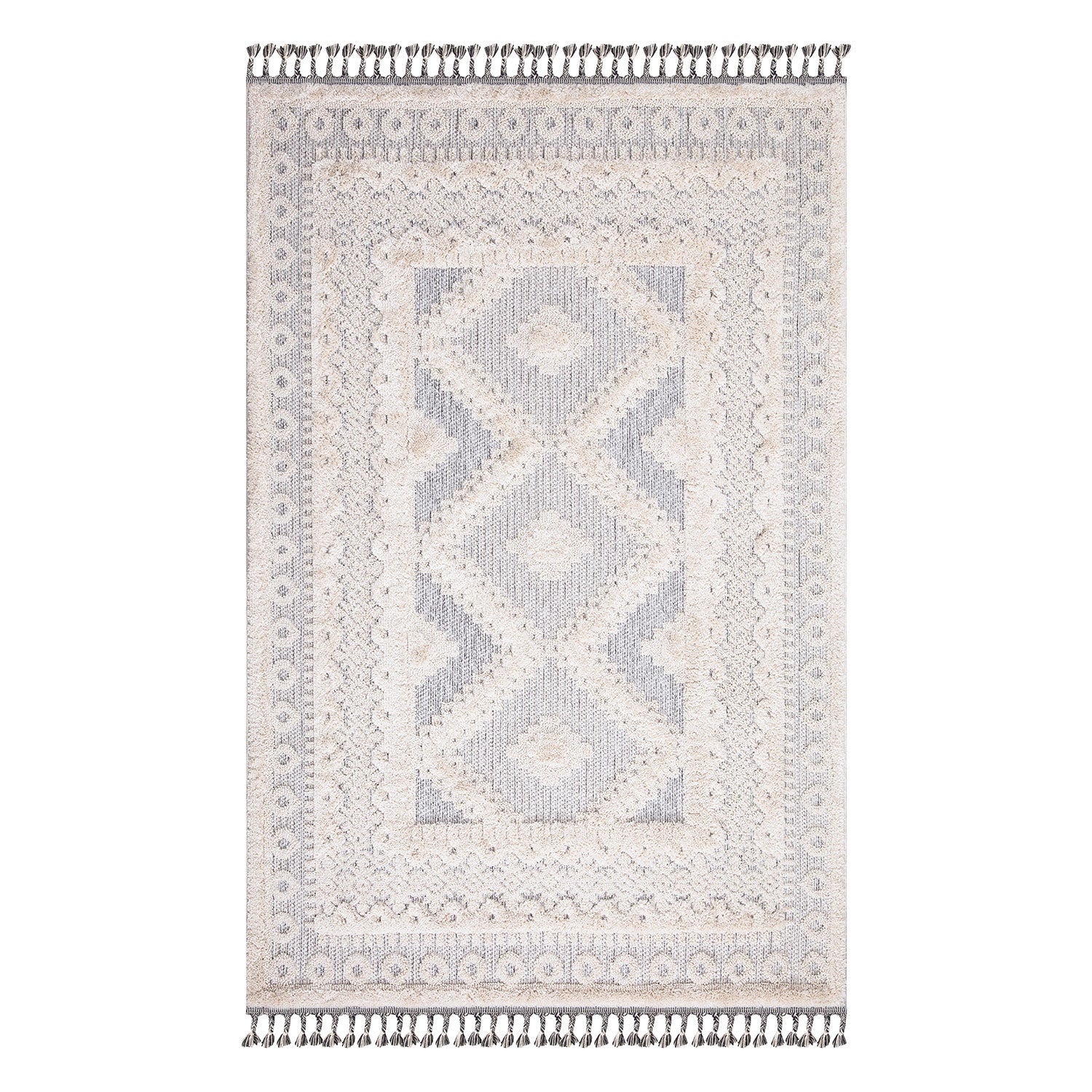 Valentina 730 creme-grau Boho-Chic Style mit eleganter Relief-Optik