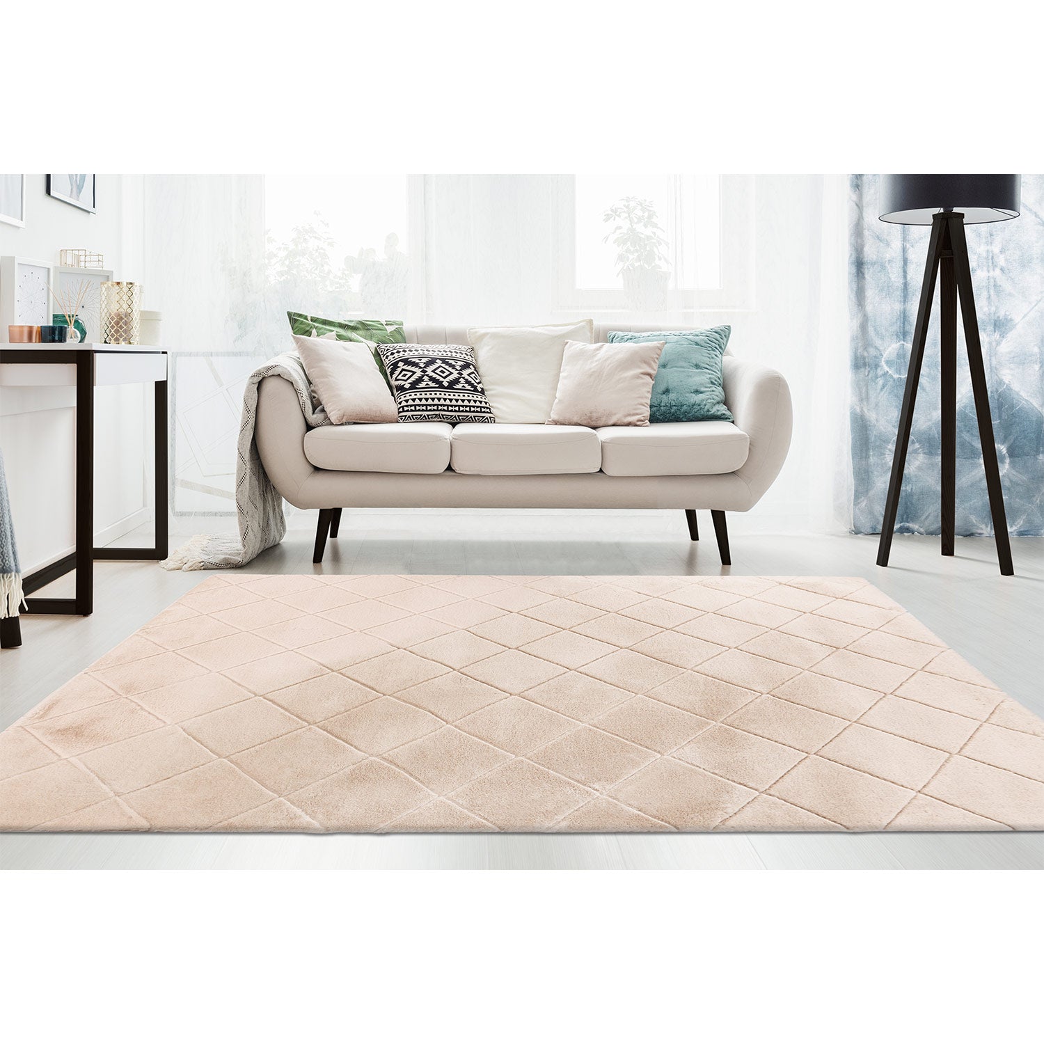 Soft 600 beige, Plüschteppich kuschelig & weich