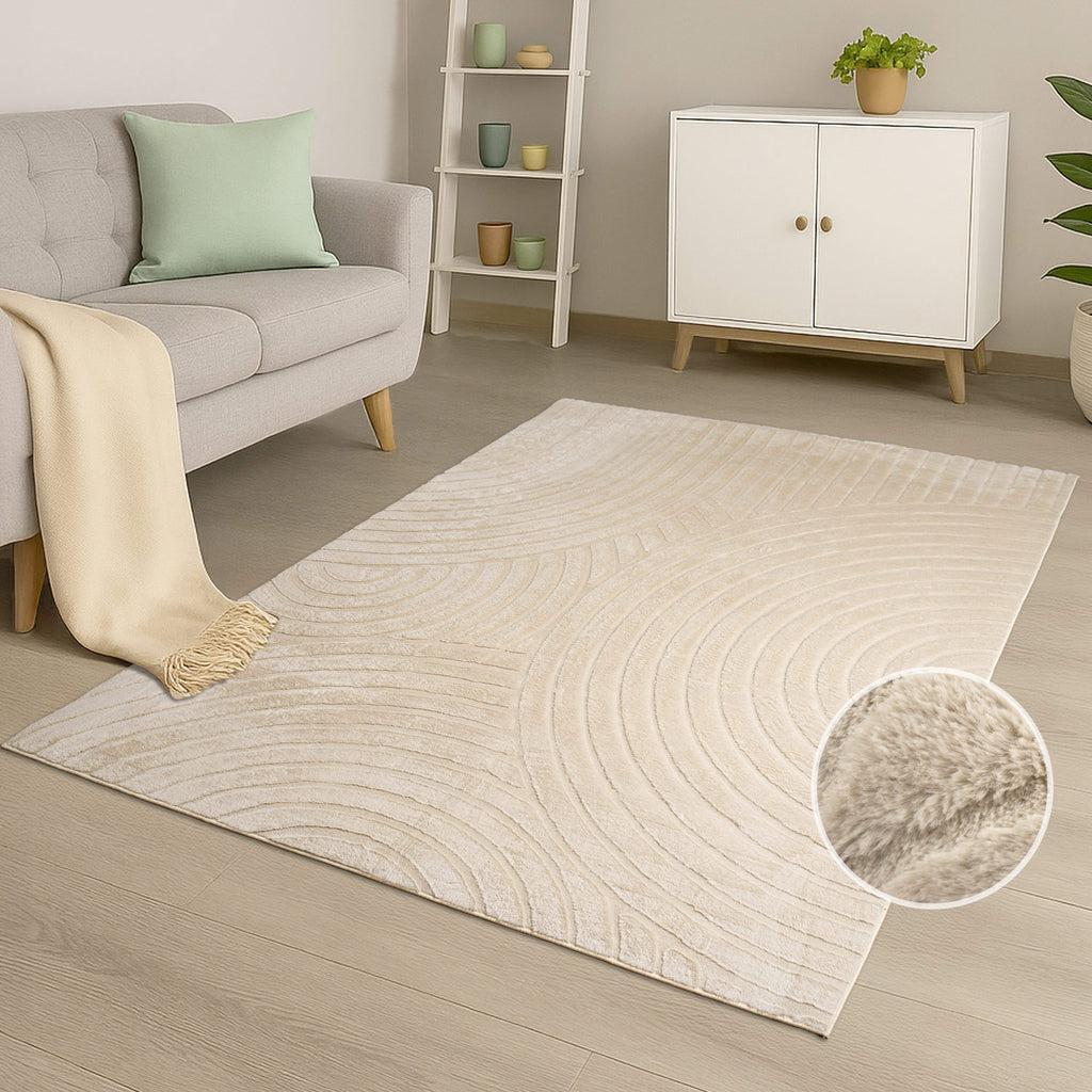 Flora 501 beige weicher Soft-Touch-Flor, kuschelig & weich