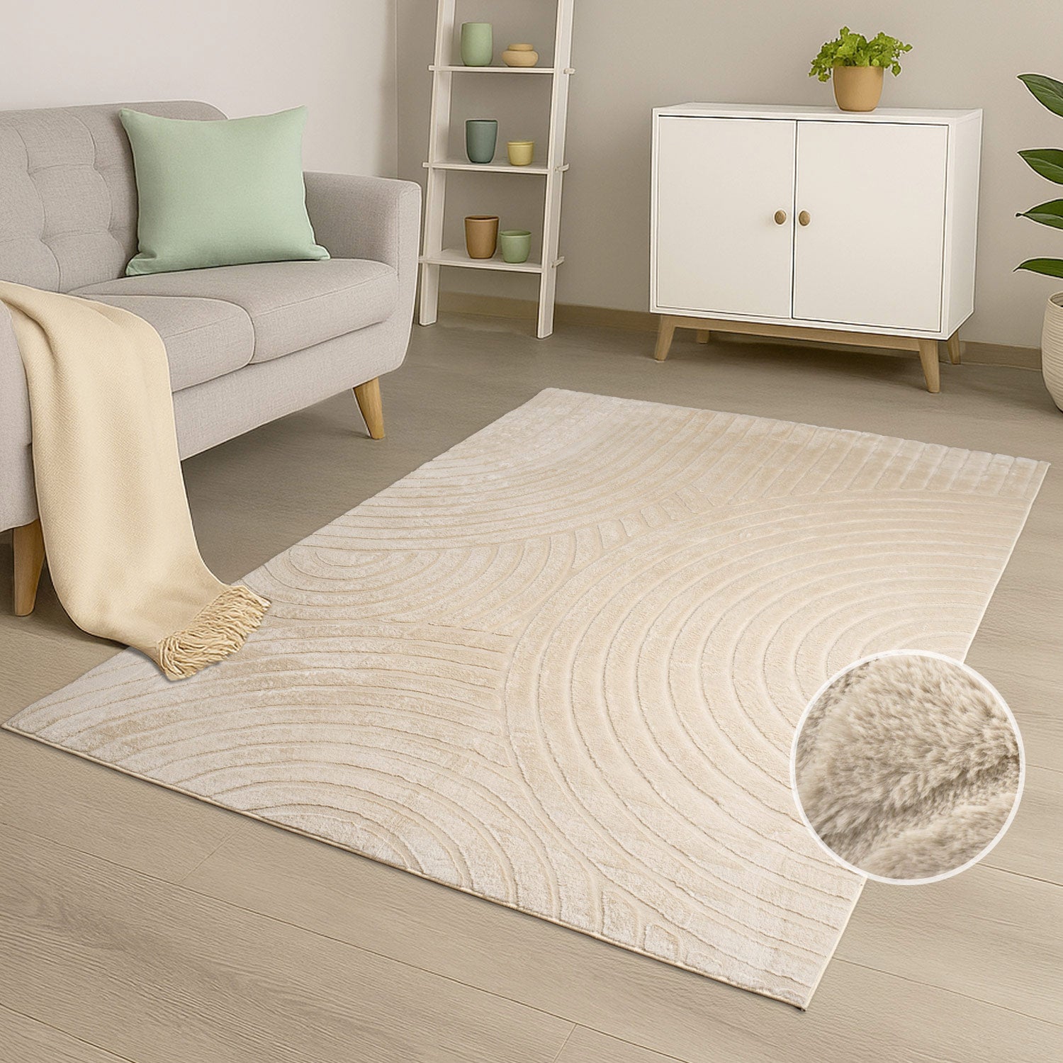 Flora 501 beige weicher Soft-Touch-Flor, kuschelig & weich