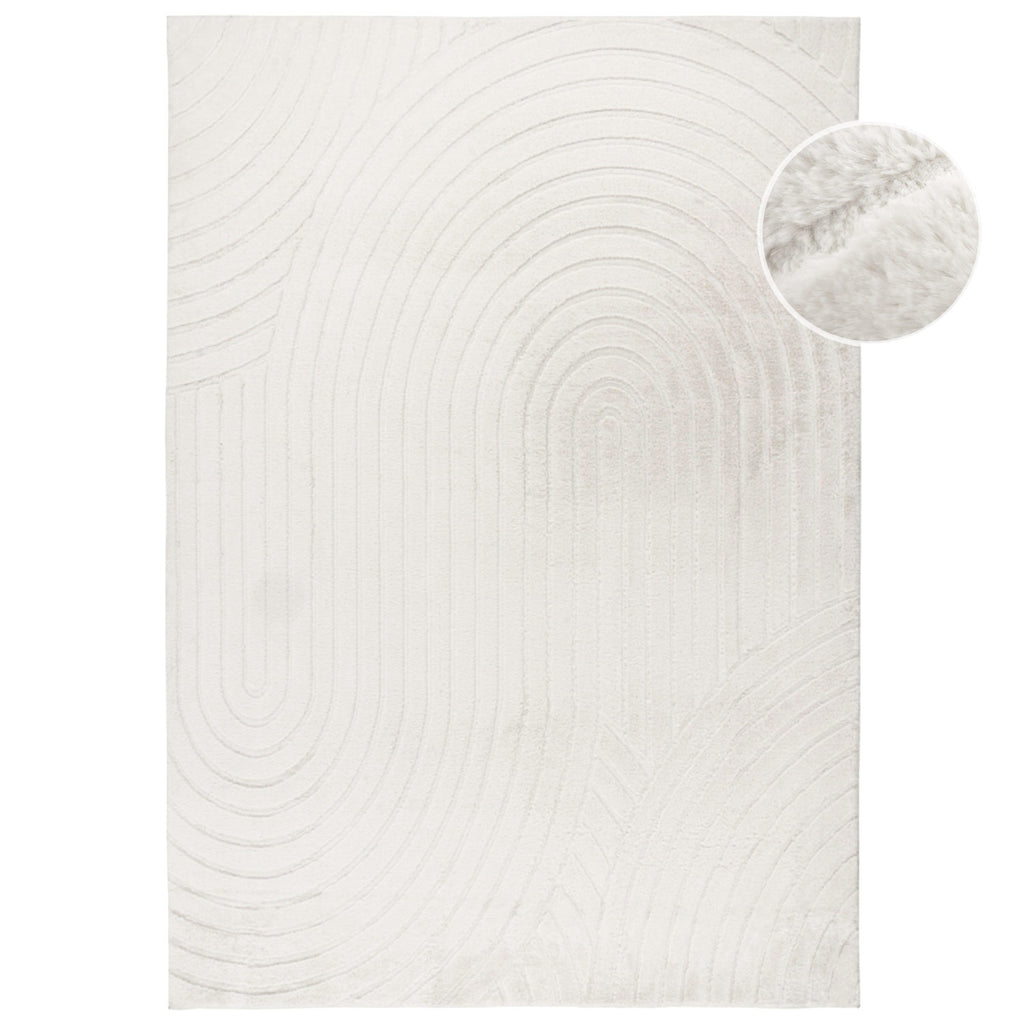 Flora 501 weiß-ivory weicher Soft-Touch-Flor, kuschelig & weich